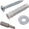 AERZETIX - Kit di 60 tasselli universali con collarino Ø6x30 mm in nylon + 60 viti per legno Ø4x30 mm + 60 rondelle larghe per bullone M4 + 1 punta di avvitamento a stella 1/4 T20