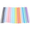 BORDSTRACT 14 pz. Dorso per rilegatura a pettine in 14 colori, capacità 150 fogli, 19 mm x 30 anelli, pettine per rilegatura in plastica PP, calendario per notebook