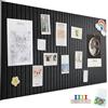 EUBSWA Bacheca Grande Autoadesiva 120x90 cm - 12 Pezzi Bacheca Decorativa in Feltro 30x30cm per bacheca fotografica, vision board, bacheca sughero, Decorazione Parete fotomuro, bacheca tavola sughero, Nero