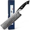 DRAGON RIOT Coltello da Cucina Nakiri in Acciaio Damasco | Coltello Giapponese con Lama Affilata, Manico in Legno Ergonomico, Scatola Regalo per Uomini e Donne