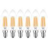 HUAMu Dimmerabile Lampadine LED E14 6W, Equivalenti a 60W Incandescenza, 2700K Bianco Caldo, 600lm, AC220-240V, C35 Led Lampada vetro trasparente Lampadine di ricambio, Confezione da 6