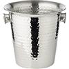 Edzard Secchiello per spumante Joey (altezza 23 cm, diametro 21 cm) per 1 bottiglia, acciaio inossidabile, martellato, con 2 manici - Refrigeratore per vino o champagne, secchiello per ghiaccio