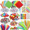 DOITEM Pulire tubi Forniture Artigianali, 1000+ Pcs Arti Artigianato Forniture fai da te Scuola Craft Project Compreso Pipe Cleaner Wiggle Googly Occhi Pom Poms per bambini Età 4 5 6 7 8 Regali