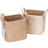 Sea Team Storage Baskets Organizer Box Bins in Juta e Cotone Lino Pieghevole con Manico Decorativo per la Casa Toiletteria Cartoleria Varie Giocattoli Jewerly Colore Beige 17 * 17 * 17CM 2PCS