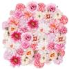 Foonary Fiori artificiali, 55 pezzi, teste di fiori artificiali, piccole decorazioni, simulazione, elegante fiore fai da te, teste di fiori artificiali, rosa, per matrimoni, feste, artigianato