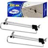 MONTERAL 2 Pezzi Appendiabiti Estraibile per Armadio 250 mm - Barra Appendiabiti Estensibile Realizzato in Acciaio è Compatibile con Vari Tipi di Guardaroba - Garanzia di 10 Anni - MONTERAL