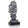 LEPENDOR Decorazioni da scrivania astratte e creative La statua del pensatore, Statue di mani e viso e sculture per la decorazione del soggiorno di casa - (Non si vede, Argento)