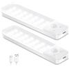 Ylatoial Led Sottopensile Cucina, 2 Pezzi 15cm Armadio Led con Sensore di Movimento, 6500K Dimmerabile Luce Armadio per Scale Corridoio Garage Letto - Bianco Freddo