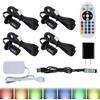 GBKDQQ 4 mini faretti a LED con telecomando, 1,5 W, orientabili a 180°, per interni, controllo Bluetooth, piccolo set di luci d'accento dimmerabili, per gioielli, corridoio, vetrine
