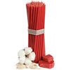 Diveevo Candele di cera d'api chiese, №80-50 pezzi, candele rituali di alta qualità, lunghezza 18,5 cm, diametro 6,1 mm, durata 60 minuti, colore rosso, 250 g, candele sottili e senza fumo