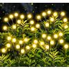 FIFlying Firefly - Lampade solari per esterni da giardino, 4 pezzi, 10 LED, luce solare, luce bianca calda, IP65, impermeabile, 2 modalità Firefly, luce solare, luci da giardino, decorazione per sentieri,