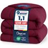 CozyLux Piumone Matrimoniale 220x240 cm per 4 Stagioni, Trapunta Invernale 220 x 240, Piumone Letto in Microfibra 300 g/m², Morbido, Caldo e Traspirante, Lavabile in Lavatrice, 240x220, Borgogna
