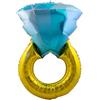 Folat 62935 Palloncino Annelo grande con diamanti Palloncini Alluminio - Forma - Anello dello Scapolo - 54 x 83 cm Romantici per matrimonio, festi di fidanzamento