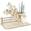Pebaro 840/1L - Set di portapenne in legno per cavaliere, taglio laser, puzzle 3D, puzzle in legno