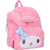 mybagstory Zaino per bambini My Melody Fluffy Festival | Peluche finta pelliccia rosa | Zaino per bambini Kawaii Sanrio | Idea regalo per ragazza dai 3 anni | 26 cm