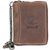 Born to be Wild Portafoglio Born to be wild realizzato in pelle vera resistente con scorpione con catena in metallo