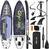Glymnis Tavola da SUP 320×81×15cm SUP Gonfiabile capacità di Carico di 140 kg Tavola da Surf Stand Up Paddle con Pompa ad Aria Pagaia Regolabile Borsa da Trasporto e Linea di Sicurezza
