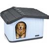 VOUNOT® Cuccia per Gatti e Cani Impermeabile con Tetto Inclinato, Casetta per Gatti da Esterno Aerazione e Piedini Antiscivolo, Cucce Confortevole per Gatto Cane o Coniglio, 75x63x51 cm, Bianco