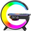 Les-Theresa Lampada Wireless da Comodino, Lampada Ricarica Wireless Lampada Comodino Intelligente, Supporta la Connettività Bluetooth, Luci Multicolori, Adatto per il Comodino della Camera da Letto