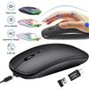 congdi Mouse wireless ricaricabile Mouse per computer dual mode da 2,4 GHz compatibile con Bluetooth con ricevitore nano per PC portatile MacBook