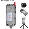 PULUZ per Insta360 X4 Air Gabbia protettiva in metallo Telaio di espansione con basi per pattini freddi e copriobiettivo per Insta360 X4 Air Frame