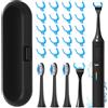 NONE Set Spazzolino Elettrico Sonico - 20 Testine con Filo Interdentale, 3 Modalità e Timer Intelligente da 2 Minuti, Compatibile con Testine Philips Sonicare