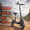 BOYUEDA Monopattino Elettrico BOYUEDA Q7Pro, 3200W Doppio Motore, Batteria 52V19AH, Doppia Trazione, Ruote da 10 Pollici, Pneumatici Silenziosi, Pieghevole per Adulti
