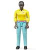 bruder 60404 - Donna con carnagione scura e pantaloni turchesi - 1:16 bworld, personaggio giocattolo, umano