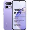 realme 16 Pro 5G Smartphone, 8GB+512GB, Display AMOLED 144Hz 6,78, Batteria 6500mAh, Fotocamera 200MP OIS, IP69K, Ricarica Rapida 45W, Doppia SIM, Next AI, Viola