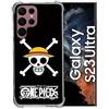 Cokitec Cover in vetro temperato per Samsung Galaxy S23 Ultra Manga One Piece con teschio
