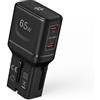 Celly - Adattatore da Viaggio Universale 65W, Multiplug Slim con 2 Porte USB-C, Compatibile 150+ Paesi, Ricarica Rapida, Design Compatto e Sicuro