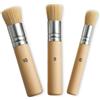 APLZGMG Set di 3 pennelli rotondi per stencil in legno, con setole naturali, pennello rotondo, pennello per pittura ad olio, acquerello, gesso fai da te (3 misure)