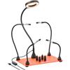 VEVOR Stazione di Saldatura Magnetica 4 Bracci Flessibili Terza Mano con Lampada d'Ingrandimento a LED 3X 4 Supporti per PCB Base Antiscivolo, Riparazione Elettronica, Hobby Fai da Te