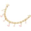 QUARKZMAN 1Pcs 10 Catena Estensione Borsetta, Accessorio Borsa Charm per Manici Borse Donna Decorazione con Pendente Fiore Farfalla, Rosa/Bianco