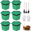 BNGXR Trappola per Lumache, Set di 6 Riutilizzabile Trappole per Lumache Biologiche, Trappole Lumache per Giardino con Guanti, Pala, Verde