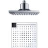 SINED Led 5 Soffione Doccia Quadrato Grigio LED Infrarossi 22×22 cm