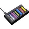 XTAR BC8 Caricabatteria 1.5v batterie ricaricabili Tipo C per batterie ricaricabili 1.5V Li-ion e 1.2V Ni-MH AA/AAA ricaricabili (BC8 Charger)