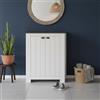 Dmora - Scarpiera Tonio, Porta scarpe salvaspazio a 2 ante, Armadio multifunzione da ingresso, 84x42h100 cm, Bianco e Ardesia