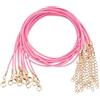 QUARKZMAN 20 Pezzi Filo Per Collana In Cera All'ingrosso, 18 Pollici E 1.5mm Di Diametro Cordino Per Collana Con Chiusura Per Ciondoli, Braccialetti, Collane, Accessori, Rosa Rosso