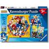 Ravensburger - Puzzle Bambini 5 Anni 3x49 Pezzi, Sonic - Puzzle 5 Anni, Collezione Sonic, Include 3 Puzzle 49 Pezzi, Giochi Educativi, Idee Regalo