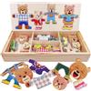 LilyBeauty Puzzle in Legno 72 Pezzi, Famiglia di Animali per Bambini 2-3-4 Anni, Puzzle Legno Giocattolo Educativo, Regalo Compleanno per Bimbi, Nuova Giochi Montessori