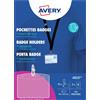 Avery Kit porta badge trasparente 60x90 mm + 10 cordoncini neri con gancio + 16 inserti microperforati stampabili Avery