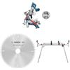 Bosch Professional Troncatrice radiale Bosch Professional GCM 80 SJ + 1 lama circolare Bosch PRO Multi Material per troncatrici radiali e troncatrici + banco da lavoro Bosch Professional GTA 2600