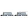 RIVAROSSI HR6547 D-VTGCH, set di 2 carri tramoggia a 4 assi Taoos, livrea grigia