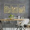 Peryiter 3 Pcs Mountain Metal Wall Art Mountain Line Wall Decor Abstract Minimalist Wall Art Rustic Nature Wall Decor for Home Bathroom Living Room(Gold, Simple Style)