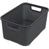 BranQ Home Essential - Cestino multifunzione universale, in rattan sintetico, misura S 7L, in plastica PP senza BPA, 28,5 x 19,5 x 12,9 cm, colore: antracite