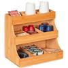 Wintem - Organizer in Legno di Bambù con 9 Scomparti Facili da Pulire - Contenitore Naturale e Stabile per Cucina, Zona Caffè, Bagno o Ufficio, Design Moderno ed Ecologico