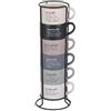 Villa d'Este Home Tivoli Set 6 tazzine caffè 90 ml in porcellana con stand, Victionary