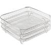 Tuwyii Griglie per Friggitrice ad Aria 3 Strati Impilabili, Cestello in Acciaio Inox 304 per Disidratatore, Accessori Multiuso per Friggitrice/Forno (20x15x10 cm) - Facile da Pulire (Quadrato)