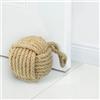 Forecronic fermaporta in corda di iuta nautico decorativo fatto a mano con maniglia, Fermaporta appesantito nodo del marinaio per porte e finestre - sferico (13x13cm, 1.8kg)